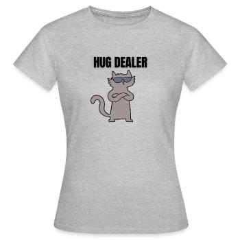 HUG DEALER CHAT - T-shirt Femme - gris chiné - Devant - AI Model Female 172 dark (172cm)