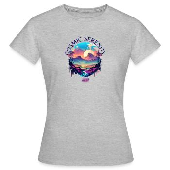 Kosmische Gelassenheit - Frauen T-Shirt - Grau meliert - Vorne - AI Model Female 172 dark (172cm)