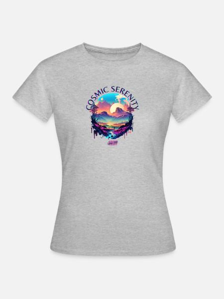 Kosmische Gelassenheit - Frauen T-Shirt - Grau meliert