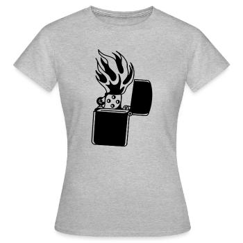 Briquet - T-shirt Femme - gris chiné - Devant - AI Model Female 172 dark (172cm)