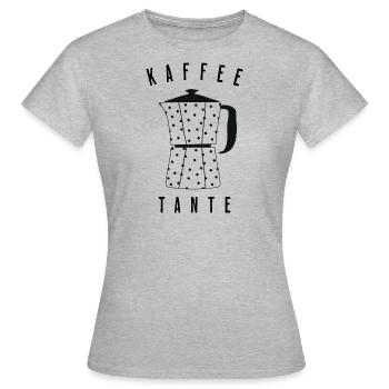 Kaffee Tante - Frauen T-Shirt - Grau meliert - Vorne - AI Model Female 172 dark (172cm)