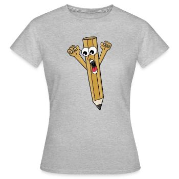 Crayon effrayé - T-shirt Femme - gris chiné - Devant - AI Model Female 172 dark (172cm)