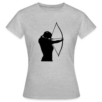 Weibliche Bogenschützin - Frauen T-Shirt - Grau meliert - Vorne - AI Model Female 172 dark (172cm)