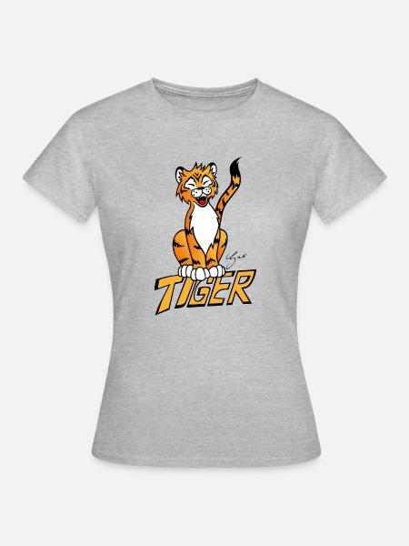 Tiger - Frauen T-Shirt - Grau meliert