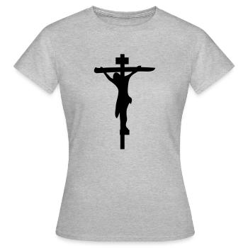 jesus - T-shirt Femme - gris chiné - Devant - AI Model Female 172 dark (172cm)