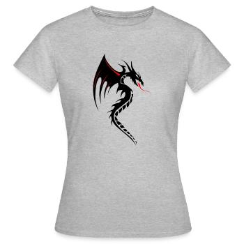 Drachen Tribal Tattoo Form 2004 oooooooooooooo y - Frauen T-Shirt - Grau meliert - Vorne - AI Model Female 172 dark (172cm)