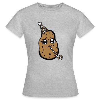 alleine einsam gesicht suess niedlich kleine gebur - Frauen T-Shirt - Grau meliert - Vorne - AI Model Female 172 dark (172cm)