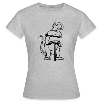 Rat vieux de mauvaise humeur - T-shirt Femme - gris chiné - Devant - AI Model Female 172 dark (172cm)