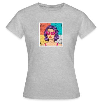 Pop art femmes hustler - T-shirt Femme - gris chiné - Devant - AI Model Female 172 dark (172cm)