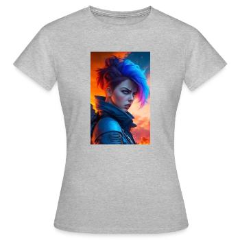 Cybergirl of the future - Women's T-Shirt - heather grey - Front - AI Model Female 172 dark (172cm)