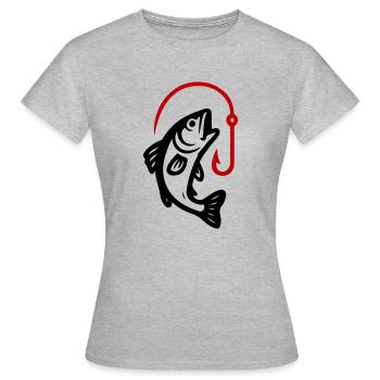 Fish Pike Fish Hook - Women's T-Shirt - heather grey - Front - AI Model Female 172 dark (172cm)