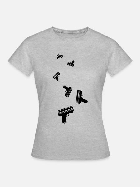 Waffe Money Rain - Frauen T-Shirt - Grau meliert