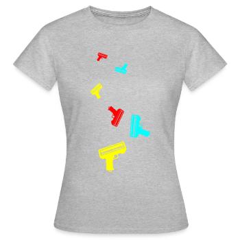 Pluie d’argent d’armes à feu - T-shirt Femme - gris chiné - Devant - AI Model Female 172 dark (172cm)
