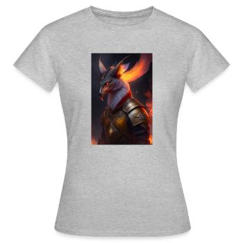 Drachenkrieger Fantasy - Frauen T-Shirt - Grau meliert - Vorne - AI Model Female 172 dark (172cm)