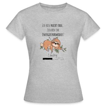 Ich bin nicht faul - Frauen T-Shirt - Grau meliert - Vorne - AI Model Female 172 dark (172cm)
