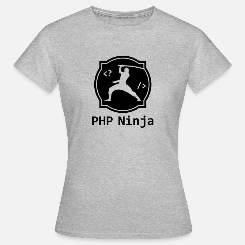 PHP Ninja - PHP Programmer Coder Nerd Webdesign - Women's T-Shirt - heather grey