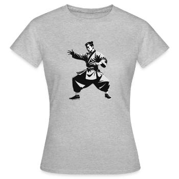 Moine Shaolin - Arts Martiaux Sticker - T-shirt Femme - gris chiné - Devant - AI Model Female 172 dark (172cm)