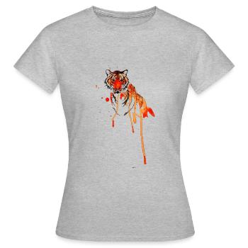 Motif animalier dessin animalier artistiquement cool - T-shirt Femme - gris chiné - Devant - AI Model Female 172 dark (172cm)