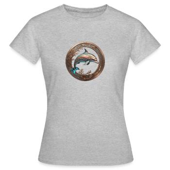 The Bronze Dolphin - Women's T-Shirt - heather grey - Front - AI Model Female 172 dark (172cm)