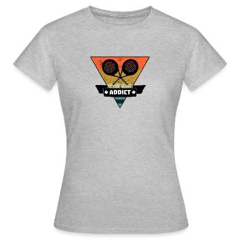 Dépendance au tennis Padel - T-shirt Femme - gris chiné - Devant - AI Model Female 172 dark (172cm)
