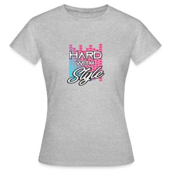 Hard with Style - Frauen T-Shirt - Grau meliert - Vorne - AI Model Female 172 dark (172cm)