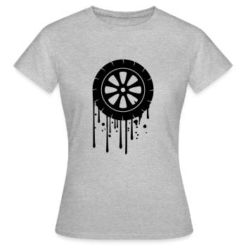 pneu graffiti goutte à goutte mécanicien voiture conduite fue - T-shirt Femme - gris chiné - Devant - AI Model Female 172 dark (172cm)