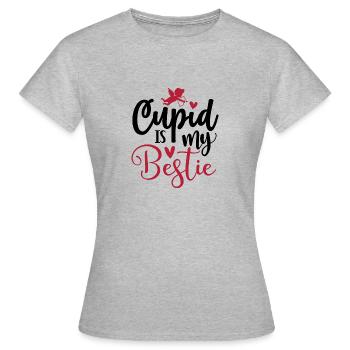 Design Cupid is my bestie - T-shirt Femme - gris chiné - Devant - AI Model Female 172 dark (172cm)