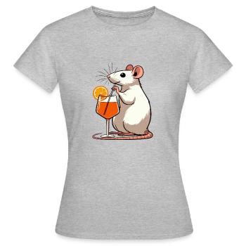 Maus Ratte Aperitif Aperoli Spritz Campari Drink - Frauen T-Shirt - Grau meliert - Vorne - AI Model Female 172 dark (172cm)