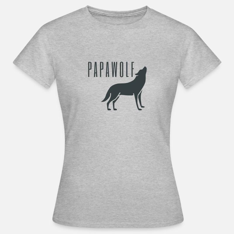 Wolf Wolves Dad Father Father's Day Papi Daddy Gift - Women's T-Shirt - heather grey
