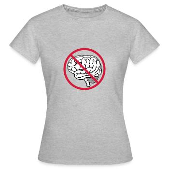 no brain - Women's T-Shirt - heather grey - Front - AI Model Female 172 dark (172cm)