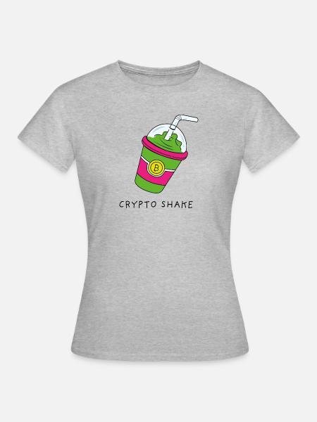 Bitcoin Ethereum Kryptowährungen Shake - Frauen T-Shirt - Grau meliert