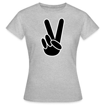 Signe la victoire de doigt - T-shirt Femme - gris chiné - Devant - AI Model Female 172 dark (172cm)