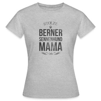 Stolze Berner Sennenhund Mama - Frauen T-Shirt - Grau meliert - Vorne - AI Model Female 172 dark (172cm)