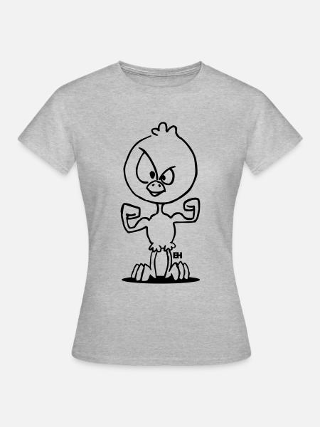 Poussin musclé - T-shirt Femme - gris chiné