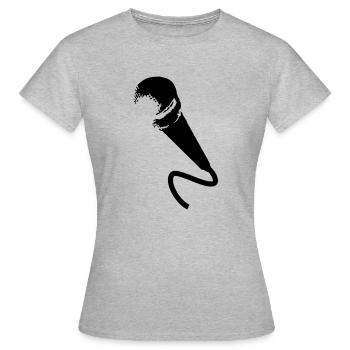 microphone - Women's T-Shirt - heather grey - Front - AI Model Female 172 dark (172cm)
