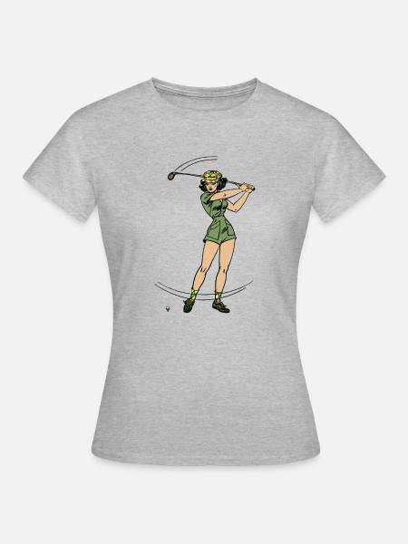 Golf Spielerin - Frauen T-Shirt - Grau meliert