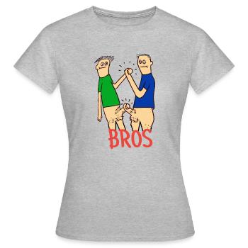 Bros Bro's Männer Freundschaft Party - Frauen T-Shirt - Grau meliert - Vorne - AI Model Female 172 dark (172cm)