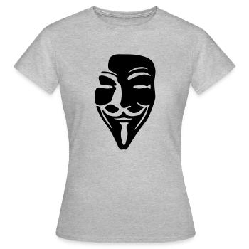 Guy Fawkes Mask for dark shirts - Frauen T-Shirt - Grau meliert - Vorne - AI Model Female 172 dark (172cm)