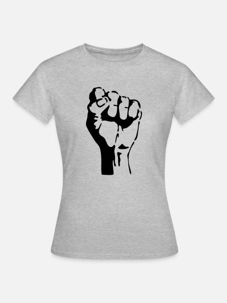 Hand - Frauen T-Shirt - Grau meliert