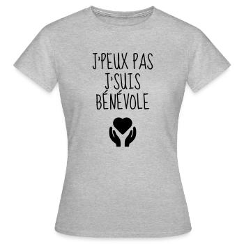 Freiwilliger / humanitären / Verein / freiwillige - Frauen T-Shirt - Grau meliert - Vorne - AI Model Female 172 dark (172cm)