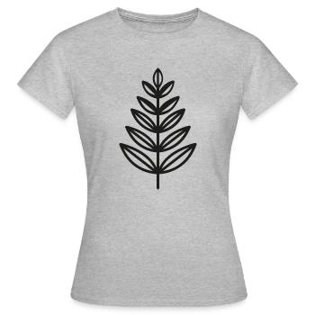 Blatt - Frauen T-Shirt - Grau meliert - Vorne - AI Model Female 172 dark (172cm)