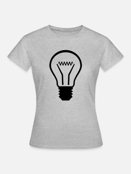 Glühbirne - Frauen T-Shirt - Grau meliert