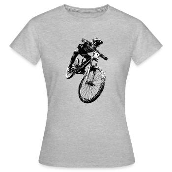 Downhiller Downhill biking vintage - T-shirt Femme - gris chiné - Devant - AI Model Female 172 dark (172cm)