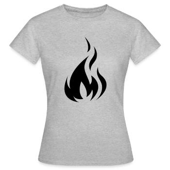 Flame Black - Frauen T-Shirt - Grau meliert - Vorne - AI Model Female 172 dark (172cm)