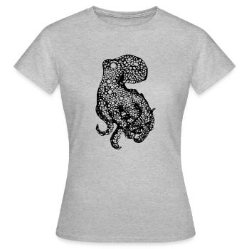 Oktopus solo - Frauen T-Shirt - Grau meliert - Vorne - AI Model Female 172 dark (172cm)