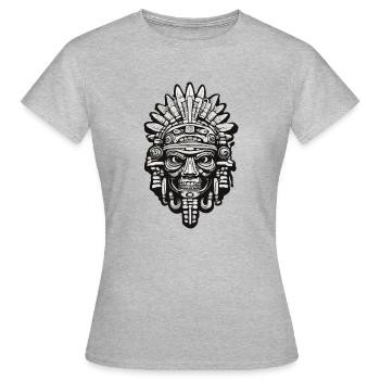 Maya / Haute Culture / Pérou / Calendrier Maya / Motif - T-shirt Femme - gris chiné - Devant - AI Model Female 172 dark (172cm)