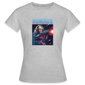 Blaster Girl 2 - Frauen T-Shirt - Grau meliert - Vorne - AI Model Female 172 dark (172cm)