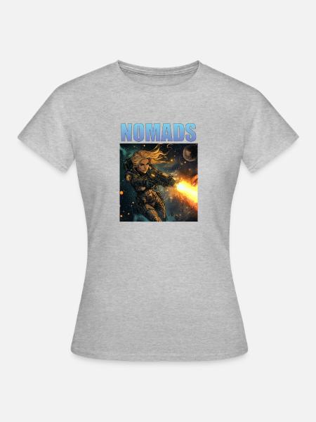 Blaster Girl 1 - Frauen T-Shirt - Grau meliert