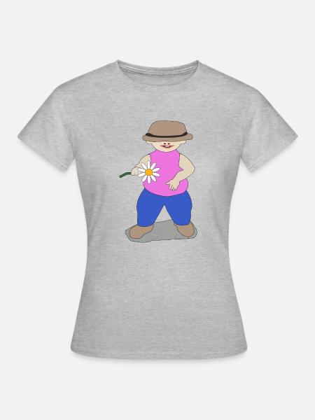 Eine Blume für Sie - Frauen T-Shirt - Grau meliert