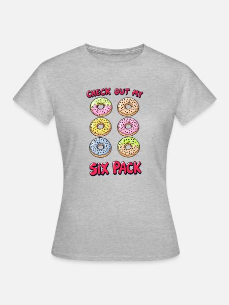 SIX PACK - Frauen T-Shirt - Grau meliert